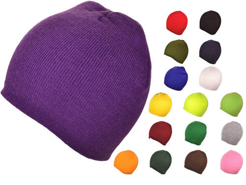 Custom Logo Printed 100% Acrylic Beanie Short Cap without cuff